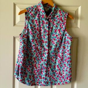 J.Crew Floral Sleeveless Shirt